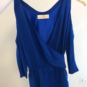 Royal blue Amanda uprichard cold shoulder dress
